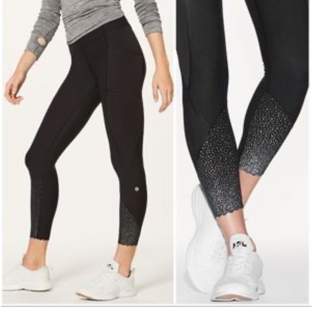 Lululemon Tight stuff black leggings size 6 yoga , gym